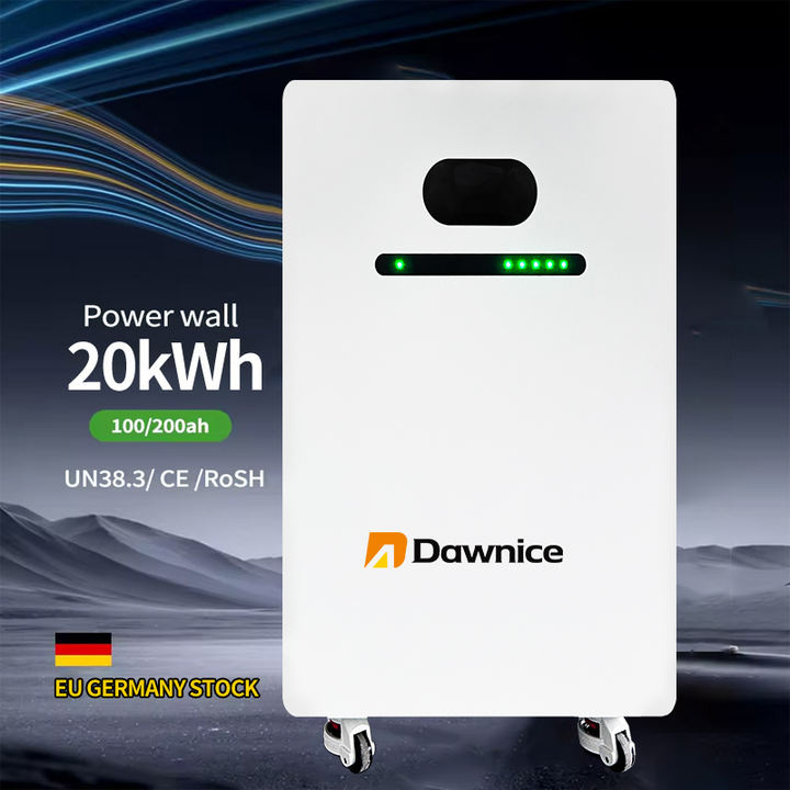 Dawnice 20kwh wall mounted Power wall LiFepo4 Battery 51.2V 100Ah 200Ah for Home Energy Storage Lithium Power Wall Batteries