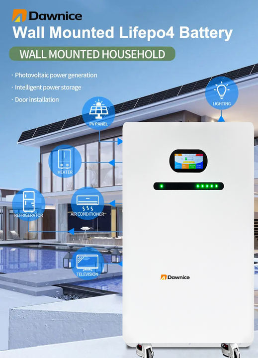 Dawnice 20kwh wall mounted Power wall LiFepo4 Battery 51.2V 100Ah 200Ah for Home Energy Storage Lithium Power Wall Batteries