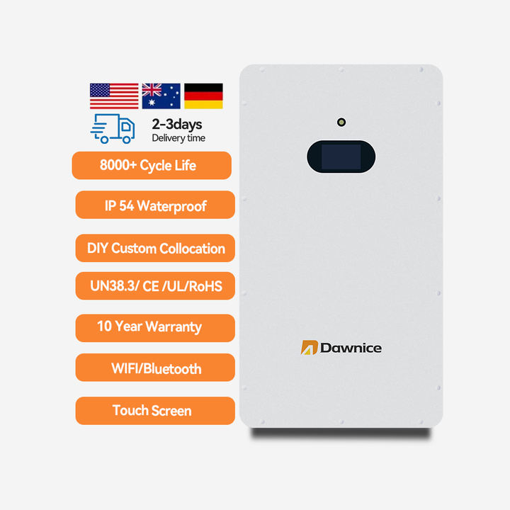 Dawnice 48v 51.2v 100ah 10 kw 15 kw 5 kw 200ah 314ah16 kw Power Wall Lithium Solar Home Backup Stackable Battery Storage China Supplier