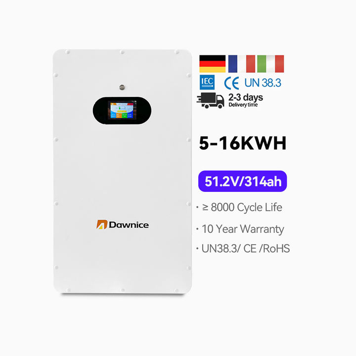 Dawnice 48v 51.2v 314ah 200ah 5 kw 10 kw 15 kw Energy Lithium Lifepo4 Powerwall  Home Battery Solar System Wall Mounted Battery