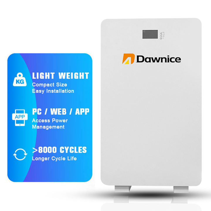 Dawnice 48v 5kwh 10kwh 15kwh solar batteries power wall energy storage battery pack 51.2v home lifepo4 lithium ion battery