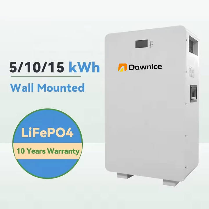 Dawnice 5 Kwh 10kwh Wall-Mounted 48V Lifepo4 100Ah 200Ah Lithium Battery Pack for Solar Energy System