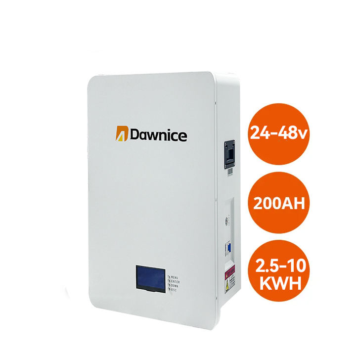 Dawnice 5kw 10kw battery 24v 48v solar energy 50ah 100ah 200ah 205ah lithium wall battery lifepo4 pack 24 volt power wall Affordable Wholesale Services