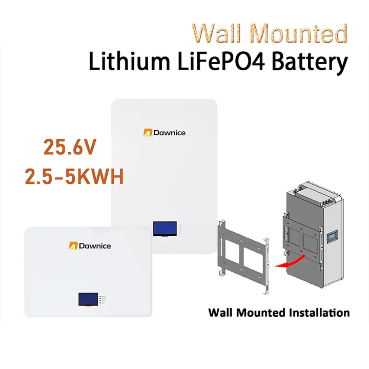 Dawnice 5kw 10kw battery 24v 48v solar energy 50ah 100ah 200ah 205ah lithium wall battery lifepo4 pack 24 volt power wall Affordable Wholesale Services