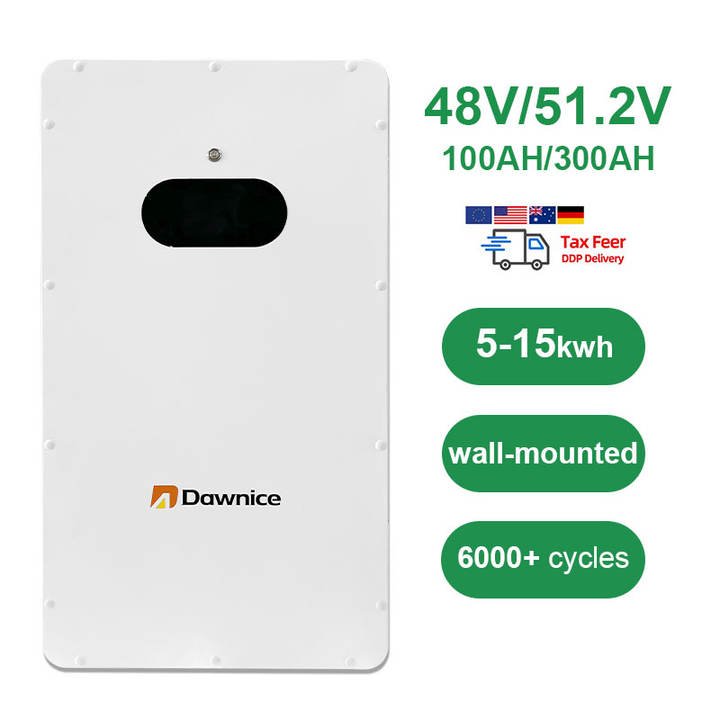 Dawnice 5kwh 10kwh 20kwh Power Wall Lifepo4 Battery 48v 100ah 200ah 300ah with BMS for Home Ess