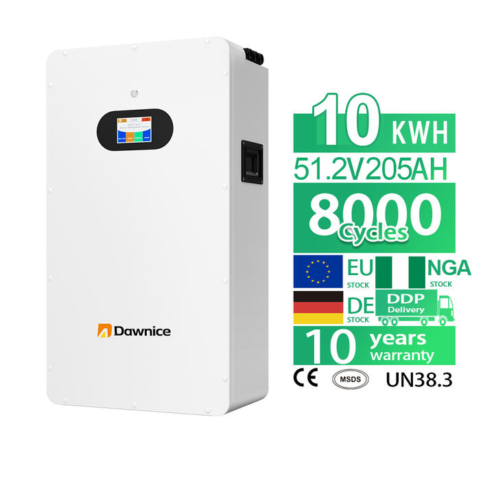 Dawnice 5kwh 15kwh 51.2V Power Wall LiFepo4 Battery 10kwh Lithium ion Wall-mounted Energy Storage Battery For Solar System