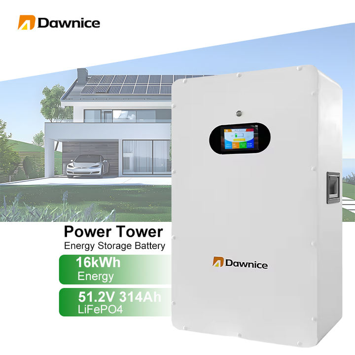 Dawnice 8000 Cycles Life Hot Selling 10kwh 16kwh Home Lithium ion Energy Storage Battery 51.2v 314ah Lifepo4 Power Wall Battery Industrial Exporter Custom Solutions