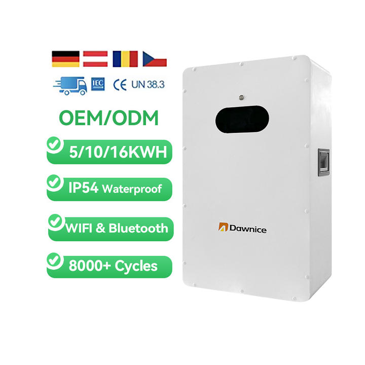 Dawnice 8000 Cycles Powerwall 200ah Home Energy Storage Battery 51.2v 5kw 10kw 15kw Powerwall Mounted Lithium Ion Battery Pack Manufacturing Services Solutions