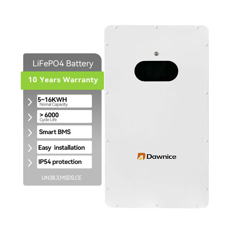 Dawnice 8kwh 7kwh 12kwh Power Wall Lifepo4 Battery 51.2v 200ah 300ah For Home Energy Storage