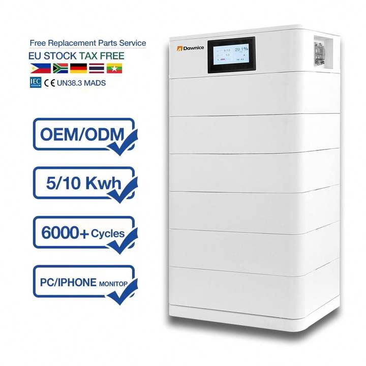 Dawnice All-In-One 10-50kwh Energy Storage System Solar Batteries 5kwh Powerwall 48V 100Ah Stacked Lifepo4 Battery Export Factory