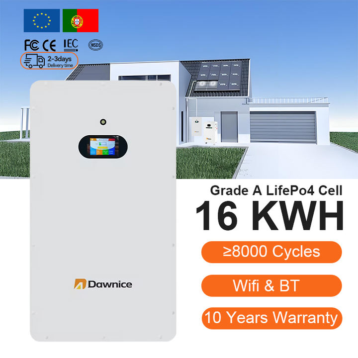 Dawnice BMS 5kwh 10kwh 15kwh LifePo4 Storage Battery 48V 51.2v 200Ah 314ah Home Solar Power Wall-Mounted Lithium Ion Battery Wholesale Trade Supplier Innovation