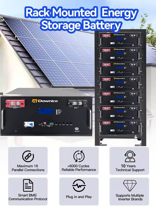Dawnice Energy Storage Lithium Ion Battery Akku 20kw 30kw 40kw 51.2V 200ah 280ah 300ah 400ah 500ah 600ah 48V Lifepo4 Battery Direct Supplier Pricing
