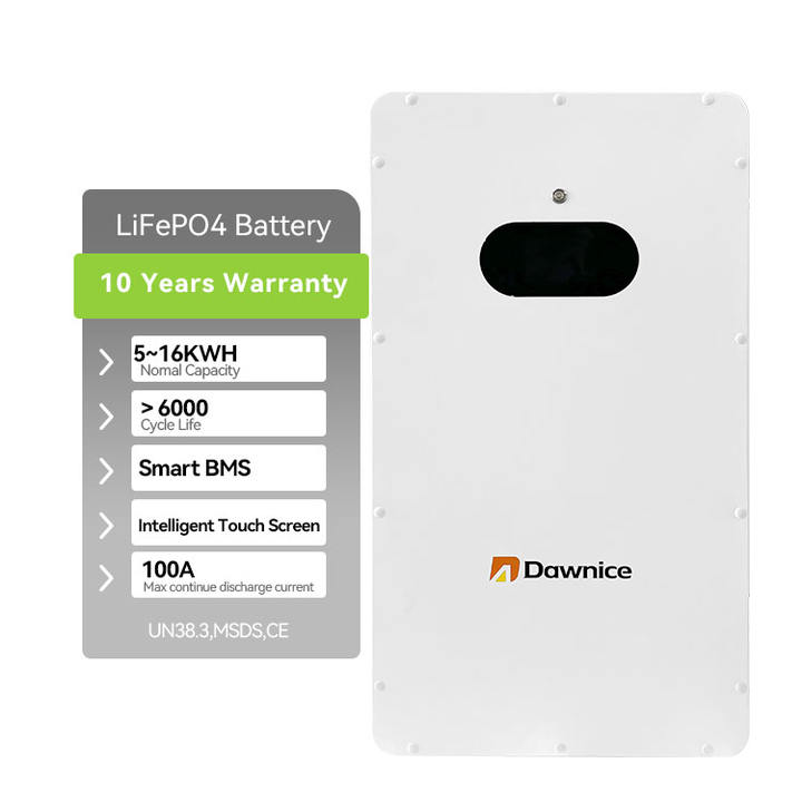 Dawnice Energy Storage Power Wall-Mounted 10Kwh 51.2V 200Ah Lifepo4 Solar Batterie For Household Energy Storage System Industrial Wholesale Pricing Wholesale