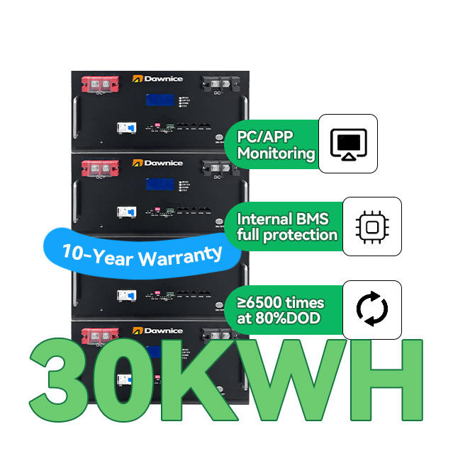 Dawnice Grade A 96v 500ah 300ah 20kwh 30kwh 40kwh Rack Mount Lifepo4 Batterie Lithium Ion Phosphate PV Battery Home Storage