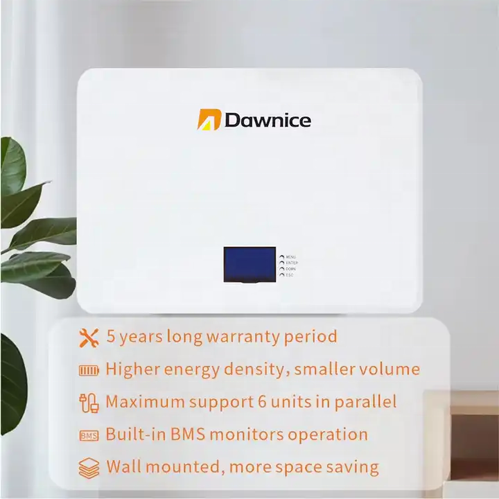 Dawnice High Quality  Eu Standard Battery Bis Certified Power Wall  6000 Cycle 25.6V 100Ah 200Ah Lifepo4 Battery Solar System