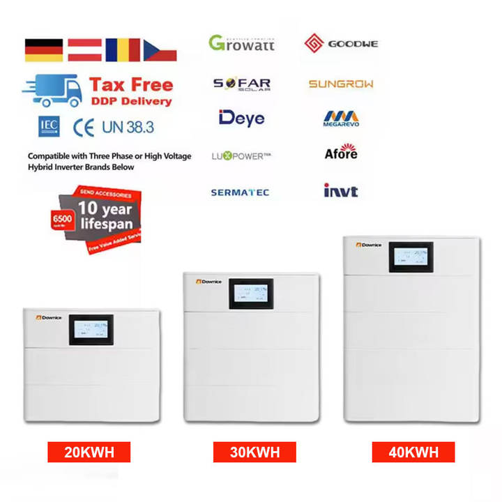 Dawnice High Voltage System 20 Kw 30 kw 40kw Battery Lithium Ion Stacked 51.2V 280Ah Energy Storage Batteries Wholesale Manufacturer Supply