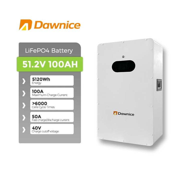 Dawnice Home Solar Energy Storage 100Ah 200Ah Wall Mounted Lifepo4 200ah 48 Volt Solar Battery Lithium With Bms Low-Cost Manufacturing