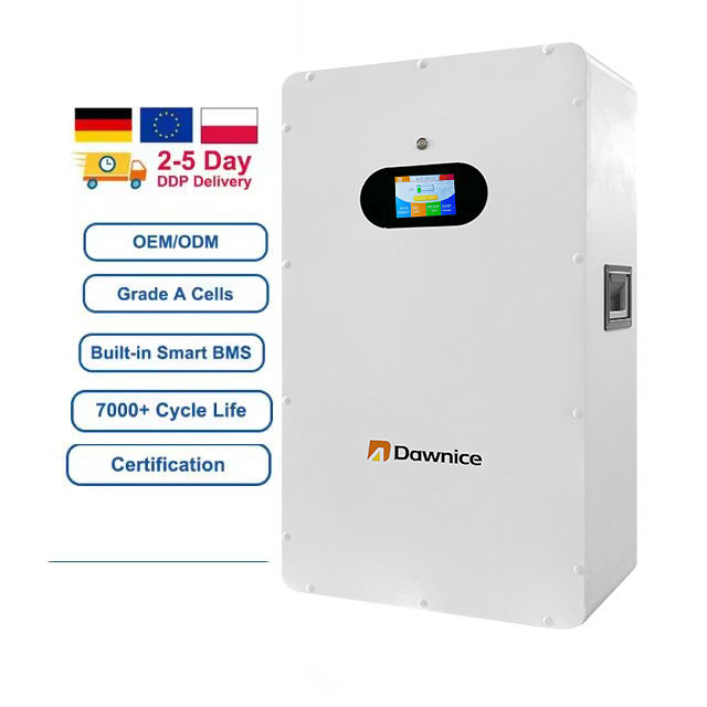 Dawnice Home Solar Energy Storage 100Ah 200Ah Wall Mounted Lifepo4 5120Wh 48 Volt Solar Battery Lithium With BMS Direct Factory Wholesale