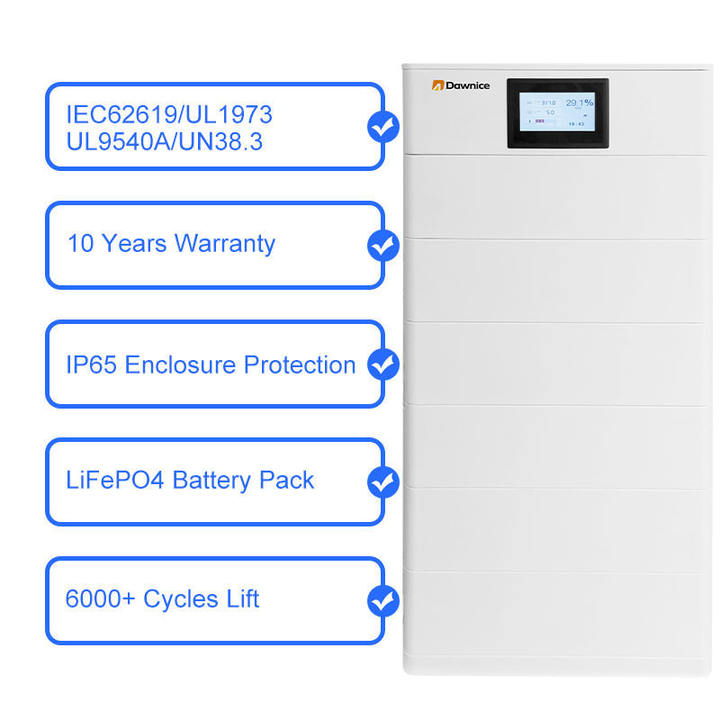 Dawnice Lifepo4 Battery 100ah 20kwh 15kwh 30kwh 35 kwh 45kwh Stacked Battery For Home