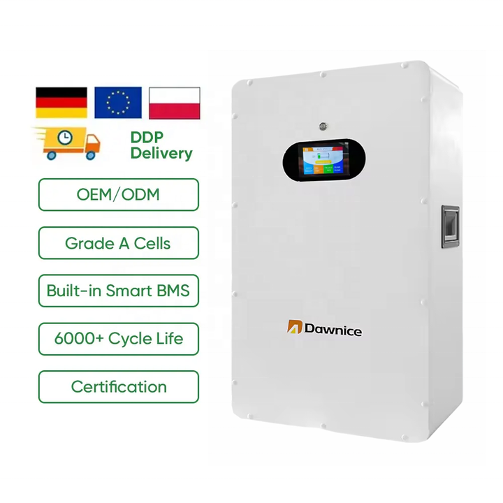 Dawnice Lifepo4 Wall Mounted Lithium Battery 10Kwh 48V 51.2V 100Ah 200Ah 10Kw Solar Power Wall Powerwall Battery Eu Stock Quality Manufacturing Innovation