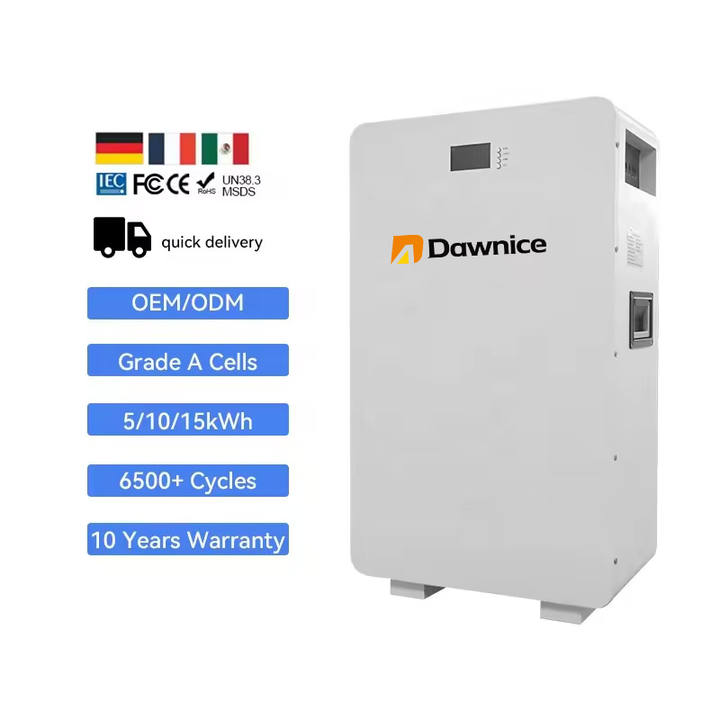 Dawnice Lifepo4powerwall Lithium Iron Phosphate Battery wall-mounted 10kWh 15kWh solar battery backup system Quality Manufacturing Processing