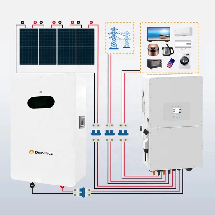 Dawnice Lithium Ion Lifepo4 Battery wall mount battery 5kwh 10kwh 15kwh 51.2v home energy storage systems all in one Wholesale Trade Supplier