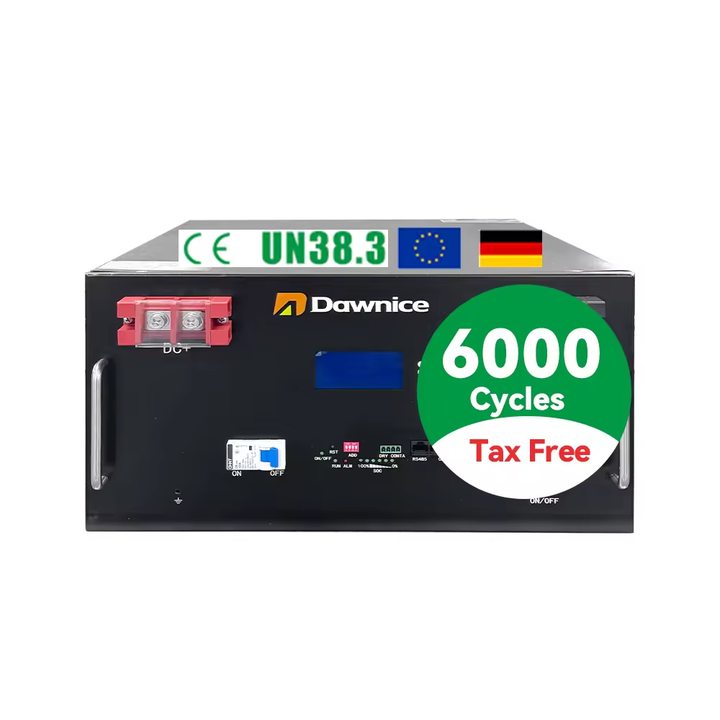 Dawnice Lithium Iron Phosphate Battery Power Supply 51.2v 200ah Lifepo4 48v Bms Lithium Battery With Charger Industrial Wholesale