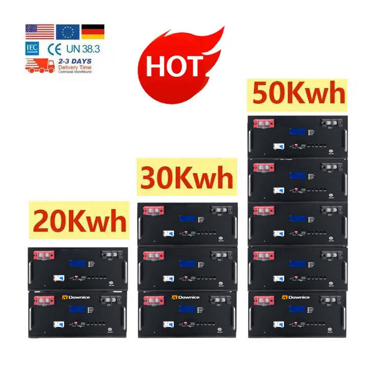 Dawnice Lithium Iron Phosphate Battery Solar Systems Power Supply 51.2V 100Ah 150Ah 280Ah BMS LiFePO4 Lithium Battery 48V 200Ah Industrial Supplier