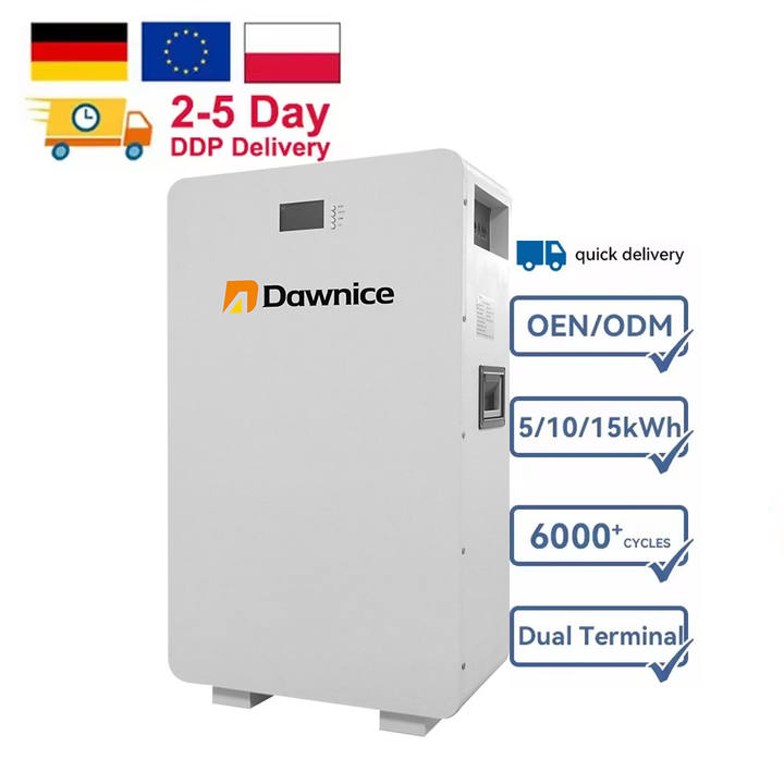 Dawnice Lithium LifePO4 Battery 48V 51.2V 100Ah 200Ah 50Ah 5Kwh 10Kwh 2.5Kwh Power Wall with BMS for Off Hybrid Solar System China Industrial Supplier Services