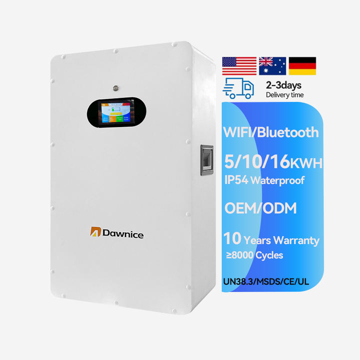 Dawnice Lithium Lifepo4 Battery 48v 51.2v 100ah 200ah 5kwh 10kwh 2.5kwh 15kwh 10kw 5kw Power Wall With Bms Solar System Industrial Wholesale Pricing