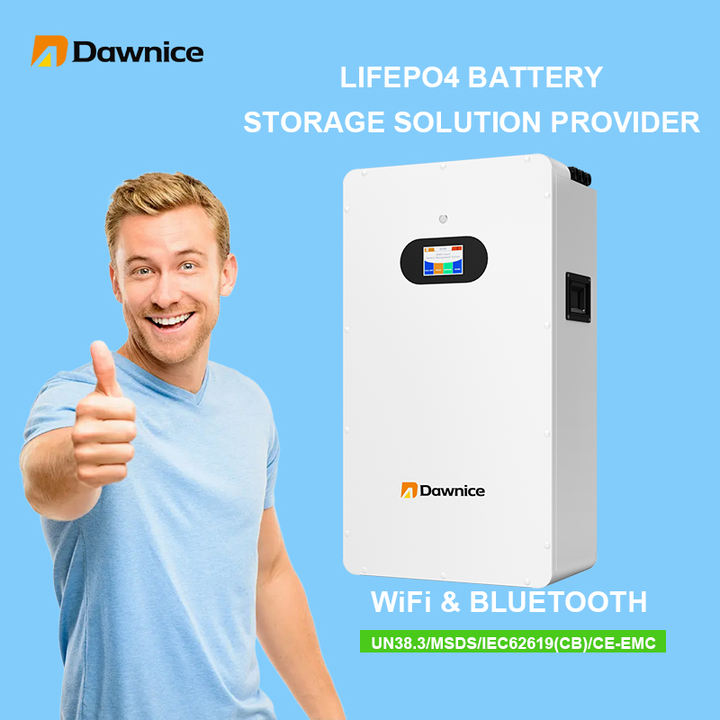 Dawnice Lithium Lifepo4 Solar Power Wall Home Battery 51.2V 200Ah 100Ah 10Kwh 5Kwh Storage Battery For Hybrid Storage System OEM Wholesale
