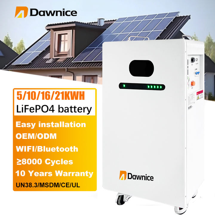 Dawnice New 20kwh Lithium Ion Battery 15kw 10kwh 51.2v 400ah 300ah Solar Wall Mounted LiFepo4 Energy Storage Battery For House Product Manufacturing Excellence