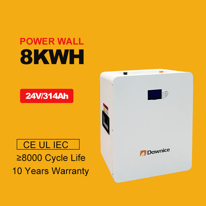 Dawnice New 8kwh 5kwh LiFePO4 Solar Lithium ion Rechargeable Battery 24v 300Ah 200ah Powerwall Energy Storage Battery Factory Wholesale Custom Solutions