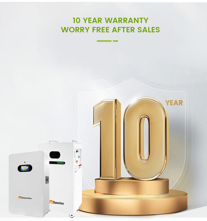 Dawnice New Energy Power Wall Lifepo4 Battery 5 kw 10 kw 15 KW 21 KW 51.2V 48v 200ah 300AH 410AH Solar System Lithium Batteries Factory Direct