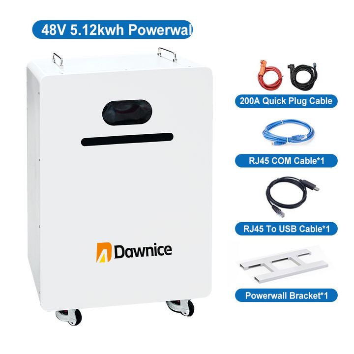 Dawnice New Energy Power Wall Lifepo4 Battery 5 kw 10 kw 15 KW 21 KW 51.2V 48v 200ah 300AH 410AH Solar System Lithium Batteries Factory Direct
