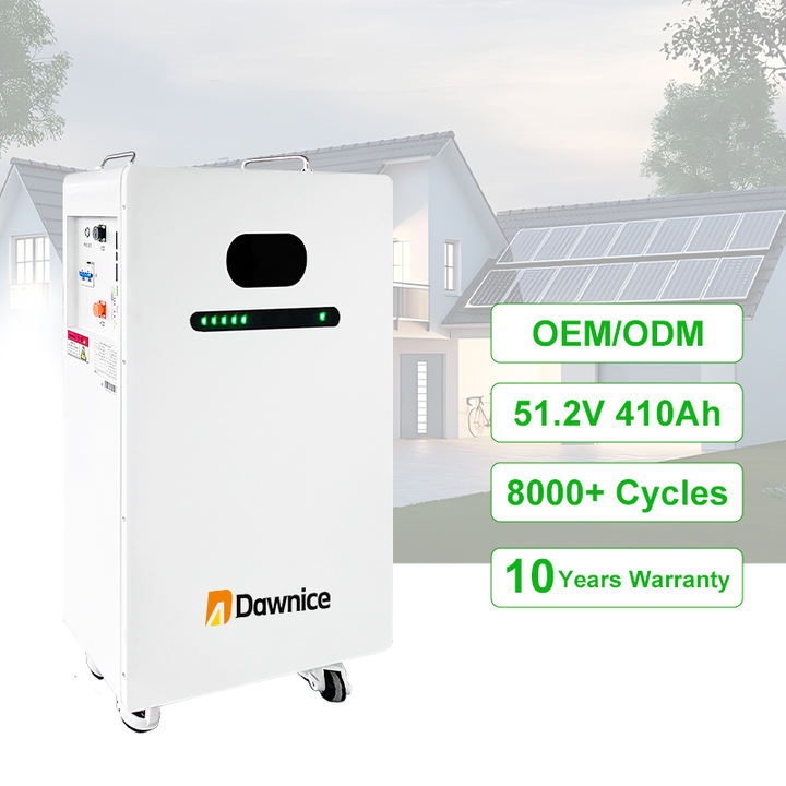 Dawnice New Popular 20kWh Storage 400ah 51.2V Lifepo4 Wall-mounted Stand lithium Ion Battery for Household Energy 410ah Capacity Bulk Purchase Discounts