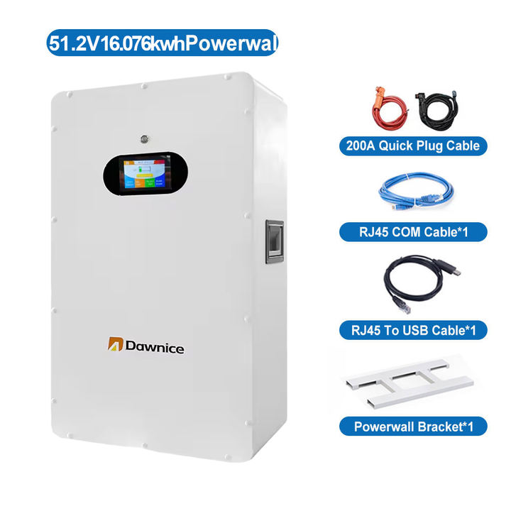 Dawnice Nigeria Stock 10kwh 16KWH Home Energy Storage Battery 51.2v Lifepo4 Wall Mounted Rechargeable 300ah Lithium ion Battery Production Wholesale