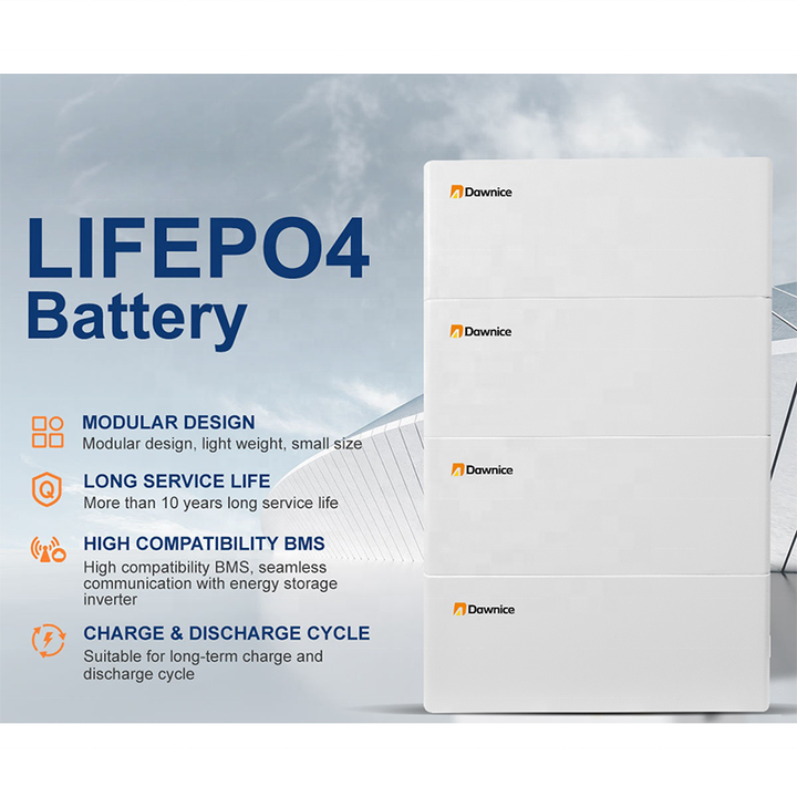 Dawnice Offgrid Solar 10Kwh Battery 48V 51.2V 100Ah 200Ah 15Kwh Lithium Ion Solar Battery Stacked All In One Energy Storage ODM Manufacturing Efficiency