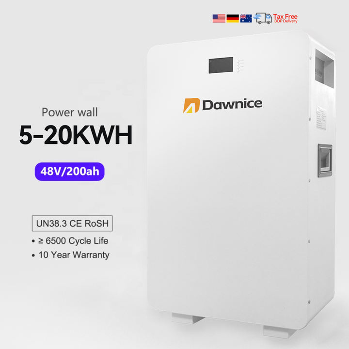 Dawnice Power Solar Wall 200Ah 10Kwh Solar Energy Storage Battery Lifepo4 48V Wall Mount Lithium Battery Export Manufacturing Efficiency