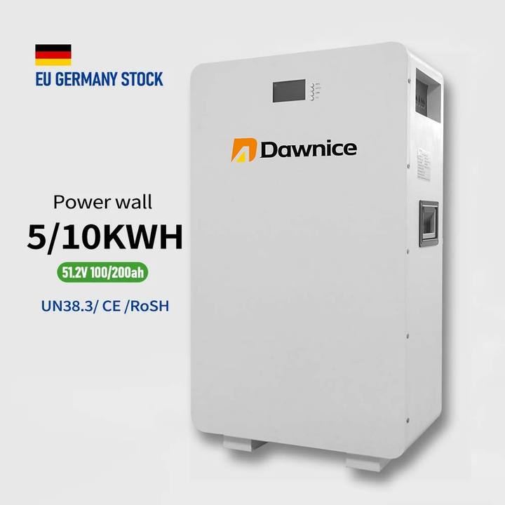 Dawnice Powerwall 48V Solar Battery Storage 51.2V 100ah 200ah 5Kwh 10Kwh 15Kwh Wall Mount Lifepo4 Lithium Ion Battery