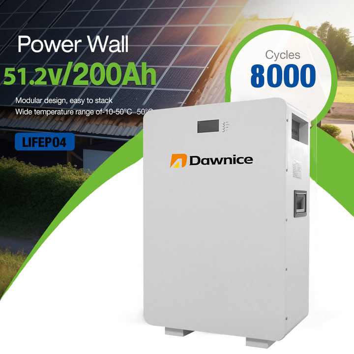 Dawnice Powerwall 48V Solar Battery Storage 51.2V 100ah 200ah 5Kwh 10Kwh 15Kwh Wall Mount Lifepo4 Lithium Ion Battery for home Wholesale Factory Customization