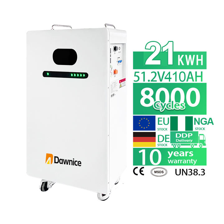 Dawnice Powerwall Rechargeable Battery 51.2V 200AH 400AH Solar System For Wall Mounted 10kw 20Kwh Home Energy Storage Battery Manufacturing Services Chain