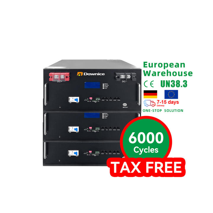 Dawnice Prismatic Phosphate Battery Solar Inverter Battery 5KW 10KW 48V 100AH 150AH 200AH 300AH LiFePO4 Lithium Ion Pack Battery Wholesale B2B Pricing