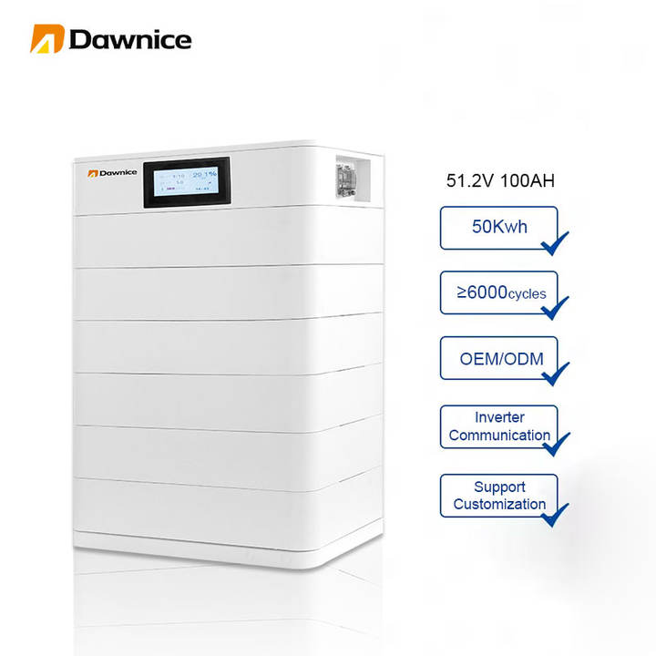 Dawnice Stack with LiFePO4 Battery 20kwh for Home Solar Energy Storage System hv stacking lithium battery