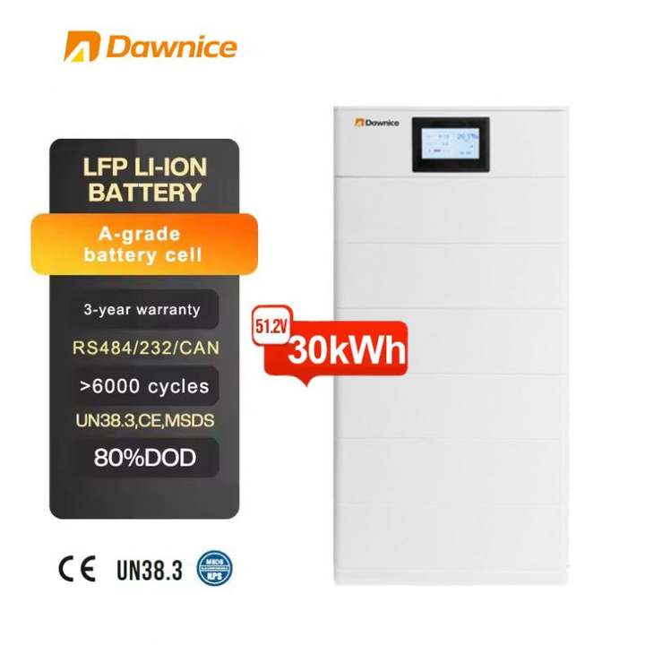 Dawnice Stacked 51.2V 30kwh Customized Lithium Ion Phosphate Battery Home Energy Storage Container 48V 200Ah Lifepo4 Battery