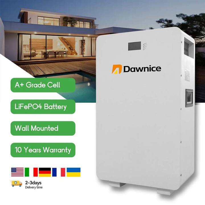 Dawnice Wall-Mounted 5kwh 10kwh 15kwh Power Wall 5kw Dawnice Good Quality Lifepo4 Home Battery Lithium Power Wall