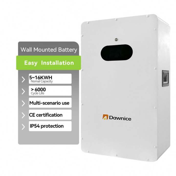 Dawnice Wall Mounted Energy Storage Battery 5kw 10kw 15kw LiFePo4 Power Wall Lithium Ion Phosphate Battery Wholesale Manufacturer Supply