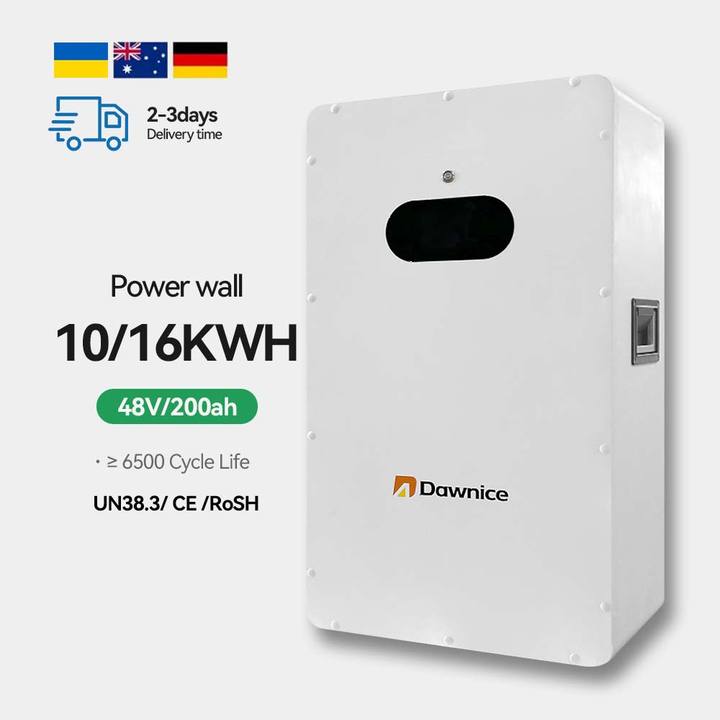 Dawnice Wall mounted Power Energy Wall Battery 10Kwh Energy Storage Battery LiFePO4 Lithium Battery Home Energy Storage System