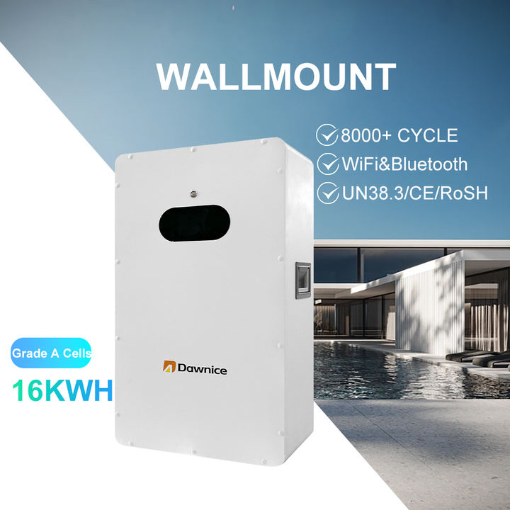 Dawnice Wall or Floor mounted 48 volt 200 ah 10kwh 16kwh Lifepo4 Wall Power Battery for Solar Power System home Energy Storage Direct Wholesale