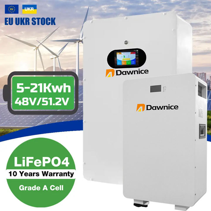 Dawnice Wholesale 51.2v 48v 100ah 200ah 5 kw 10 kw 15 kw  Wall Mounted Lifepo4 Lithium Battery Pack